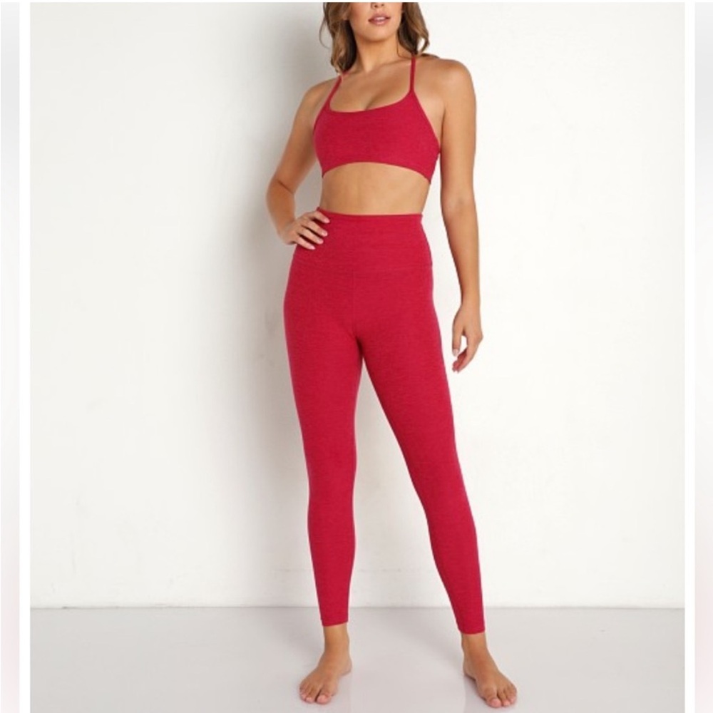 Beyond Yoga Red and Spacedye Caught In The Midi High Waisted Legging